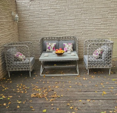 Комплект плетеной мебели Маринеро с высокой спинкой( 1 диван , 2 кресла и стол)