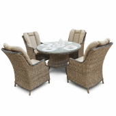 Комплект плетеной мебели Бристоль (круглый стол и 4 кресла) из искусственного ротанга