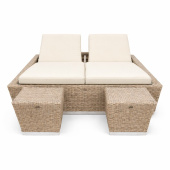 Двойной шезлонг плетеный Марко из искусственного ротанга