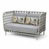 Диван плетеный Маринеро 147 см 2-х местный с высокой спинкой из роупа