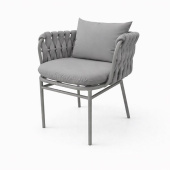 Стул плетеный Корд серый Ral 7038