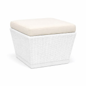 Пуф из искусственного ротанга с мягкой подушкой