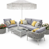 Комплект плетеной мебели Марина ( 1 диван , 2 кресла и стол)