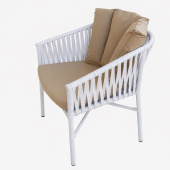 Стул плетеный Кабардинка из искусственного ротанга, цвет белый