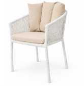 Стул плетеный из ротанга Кабардинка из искусственного ротанга, цвет белая секвоя