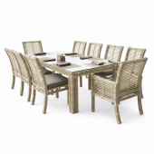 Обеденная группа плетеной мебели Крым на 8 персон из искусственного ротанга