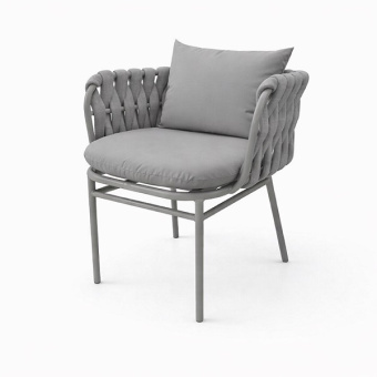 Стул плетеный Корд серый Ral 7038