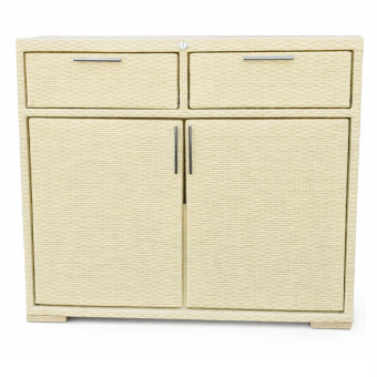 Комод плетеный Марко из искусственного ротанга, цвет слоновая кость