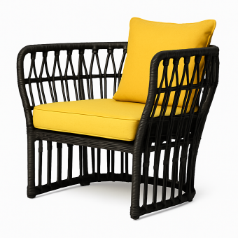 Кресло плетеное Мобика, цвет блэквуд