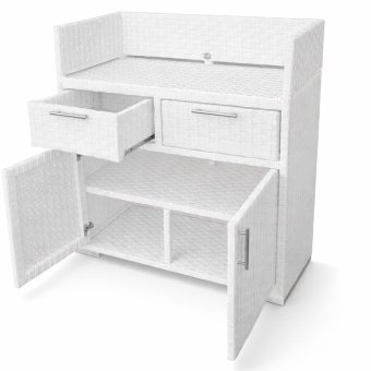 Станция официанта для ресторана (стейшен) плетеная Пассаж из искусственного ротанга, цвет белый