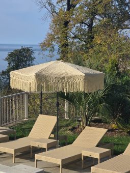 Уличный зонт Макраме 3x3 метра цвет лен