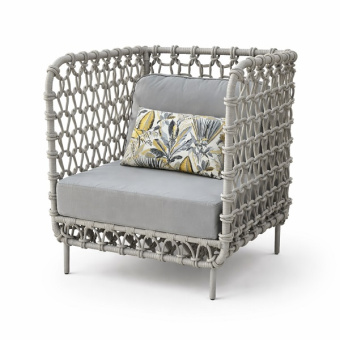 Кресло плетеное Маринеро с высокой спинкой из роупа