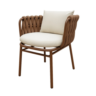 Обеденная группа из роупа с овальным столом Корд коричневый