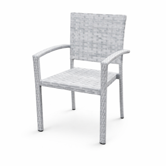 Стул плетеный с подлокотником Марко из искусственного ротанга, цвет эвкалипт
