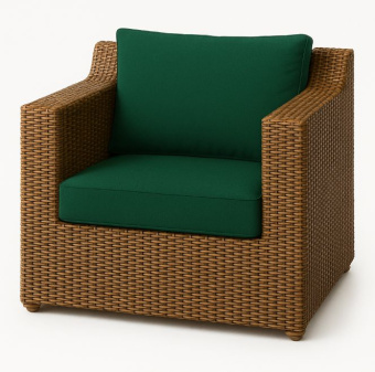 Кресло плетеное Фиджи в цвете мореная лиственница