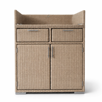 Комод (стейшен) плетеный Пассаж из искусственного ротанга, цвет песочный