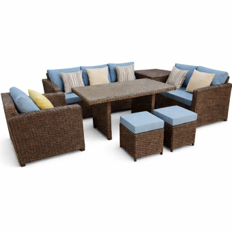 Комплект плетеной мебели Бергамо цвет тик