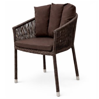 Стул плетеный из ротанга Кабардинка из искусственного ротанга, цвет мокко