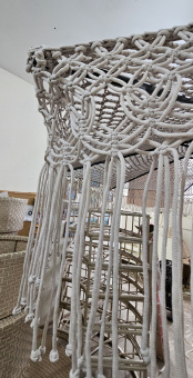 Садовый зонт Макраме 3x3 метра цвет лен