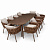 Обеденная группа из роупа с овальным столом Корд коричневый