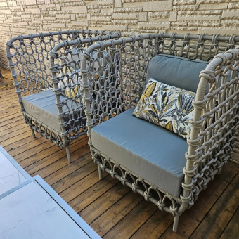 Уличная мебель Маринеро премиум + Зонт макраме 3 м