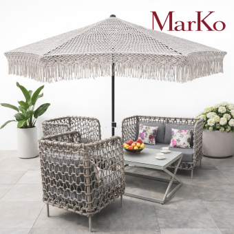 Уличная мебель Маринеро премиум + Зонт макраме 3 м