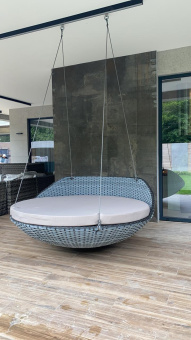 Кровать подвесная плетеная из искусственного ротанга, цвет Грисард