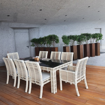 Стул Крым из трубчатого ротанга цвет ваниль/слоновая кость