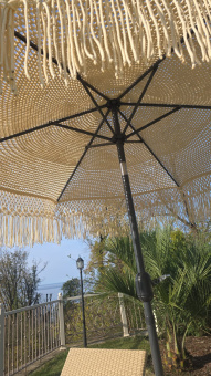 Уличный зонт Макраме 3x3 метра цвет лен