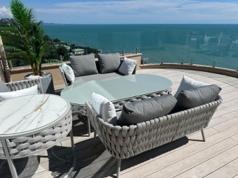 Диван плетеный Корд 2-х местный 163 см из роупа