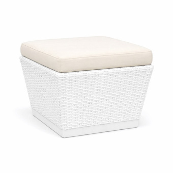 Пуф из искусственного ротанга с мягкой подушкой