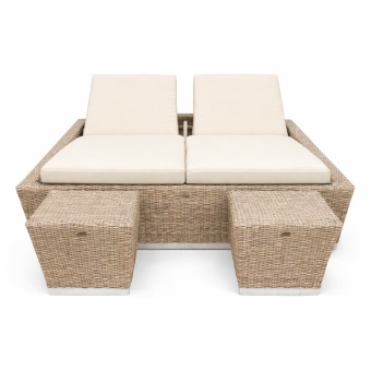 Двойной шезлонг плетеный Марко из искусственного ротанга