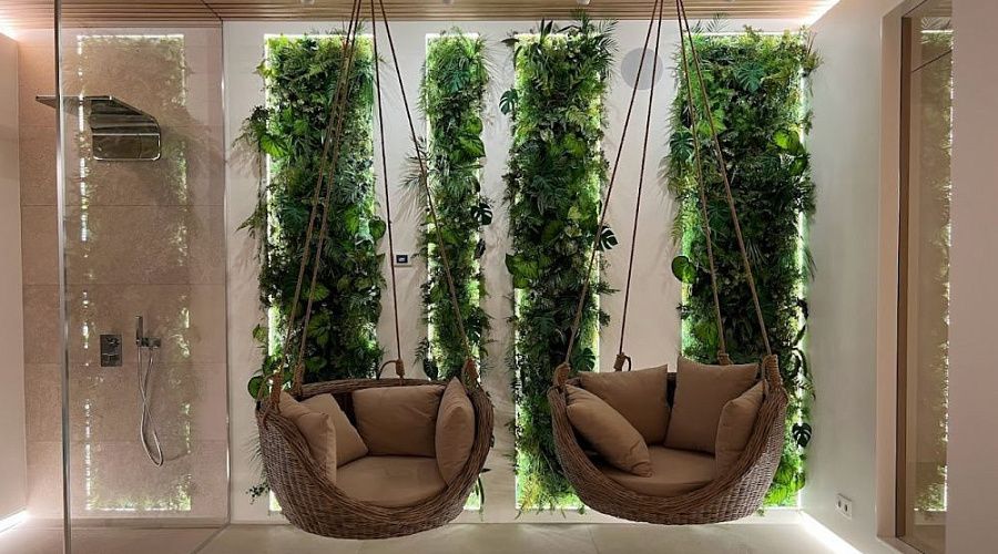 Подвесные качели из искусственного ротанга