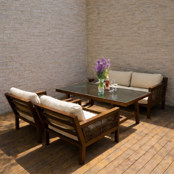 Кресло из роупа и алюминия для террасы «Эстер»