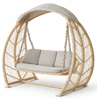 Садовые качели плетеные Маркоротанг из искусственного ротанга