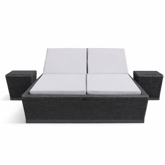 Двойной шезлонг плетеный Марко цвет черный