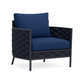 Кресло плетеное Камелия из роупа в графитовом цвете