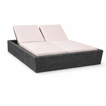 Двойной шезлонг плетеный Марко цвет черный