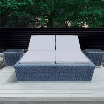 Двойной шезлонг плетеный Марко цвет грисард