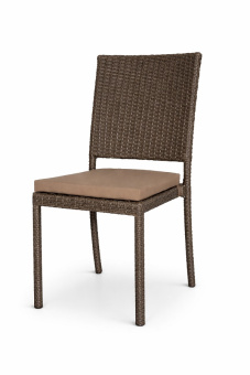 Комплект стол 90*90 см и 4 стула без подлокотников, коричневый