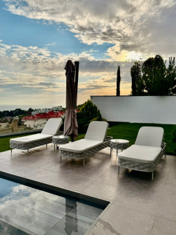 Столик для шезлонга «Камелия» D 70 роуп лен 7038